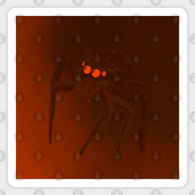Jumping Spider Drawing V15 (Orange 1) Sticker by IgorAndMore